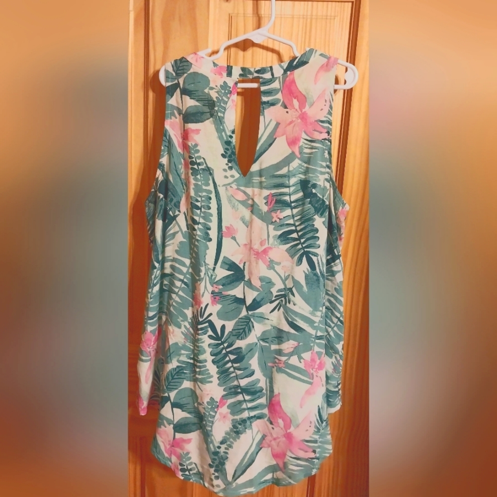 Womens Tank Top. Tropical design.